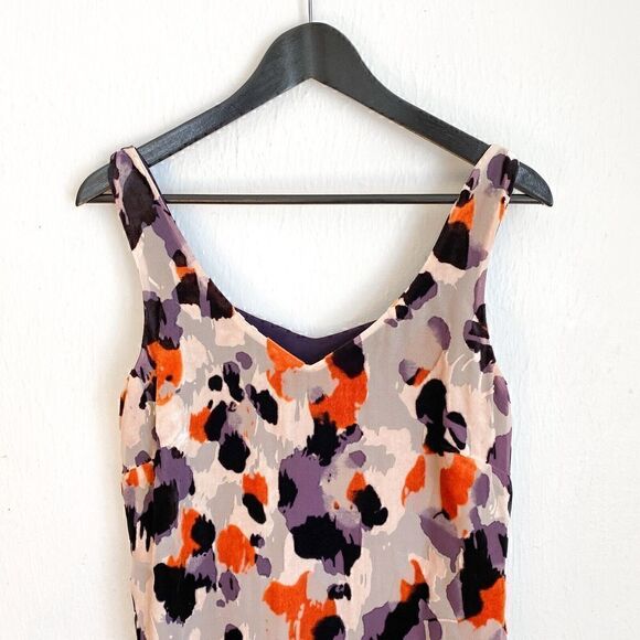 Cabi Radiant Velvet Burnout Slip Dress Women’s Small Style# 3514 Orange Purple - Picture 3 of 11